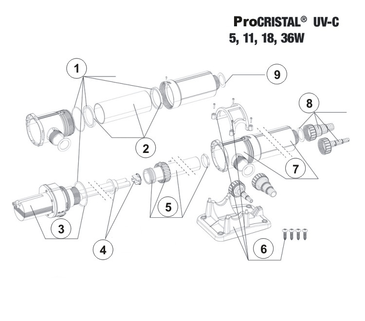 JBL_Explosionszeichnung_ProCristal_UVC JBL_Explosionszeichnung_ProCristal_UVC